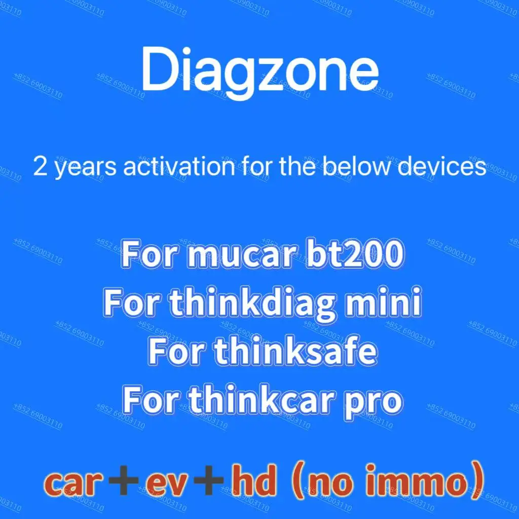 اشتراك لمدة عامين لمدة عامين، سيارة تفعيل برنامج Diagzone Pro + شاحنات EV + HD لـ Thinkdiag1/ 2 لـ Ediag لـ Thinksafe......