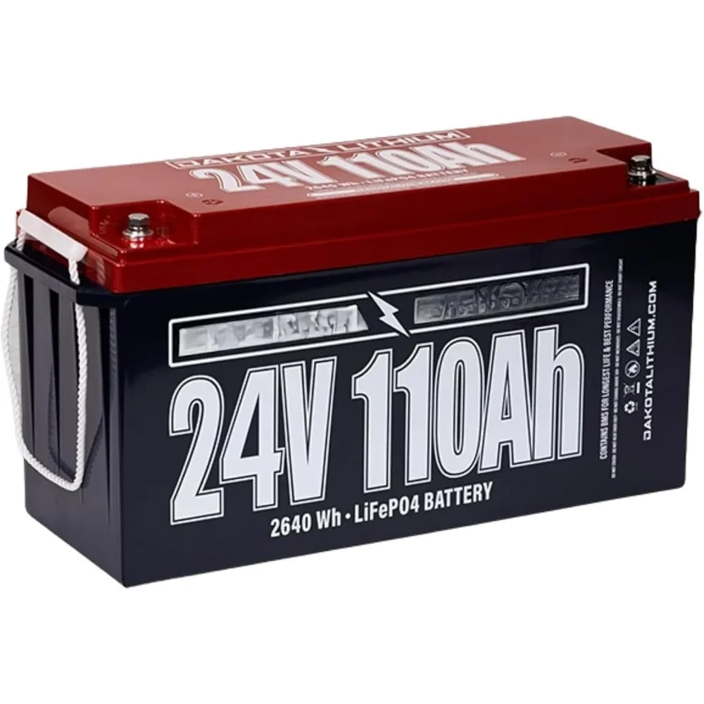 

24V 110Ah Lithium Battery - Deep Cycle Battery for 24v Trolling Motors, Solar Energy Storage, RV, Off-Grid
