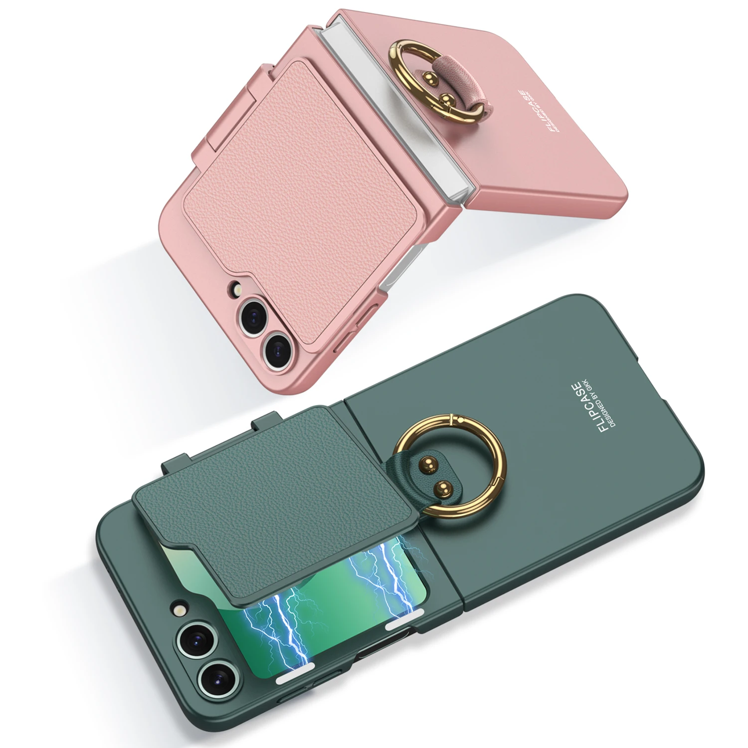 With Makeup Mirror Ring Holder Ultra Thine Hard PC Phone Cover For Samsung Galaxy Z Flip 6 Case