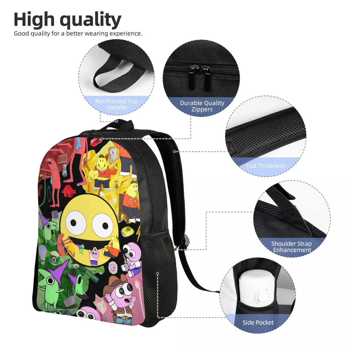 Smiling Friends Pim And Charlie Little Kid Backpack for Boys Girls Toddler Kawaii Kindergarten Backpacks School Bag