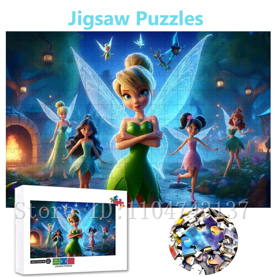 

Disney Fairies Tinker Bell Jigsaw Puzzle Magical Forest Night Scene Puzzles Educational Toy for Kids & Adults