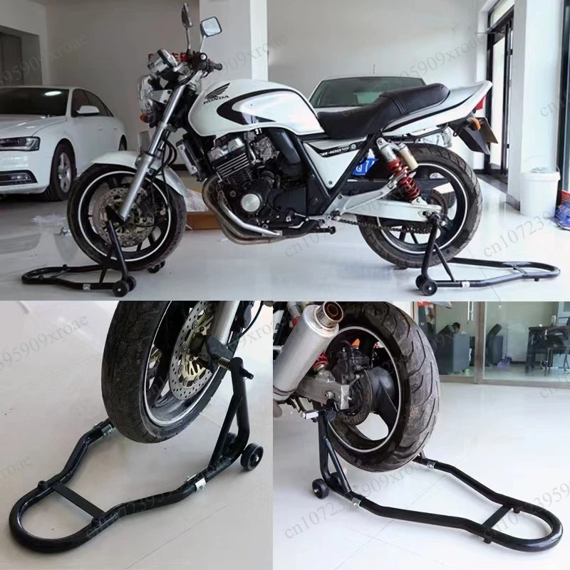 Motorcycle Front Rear Wheel Support Stand, Parking Rack and Repair Starting‑up Bracket for Motorbike Maintenance