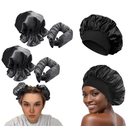 Heatless Hair Curler Satin Sleeping Cap Set No Heat Hair Rollers Curling Rod Headband Soft Curlers Lazy Curls Bonnet Night Hat
