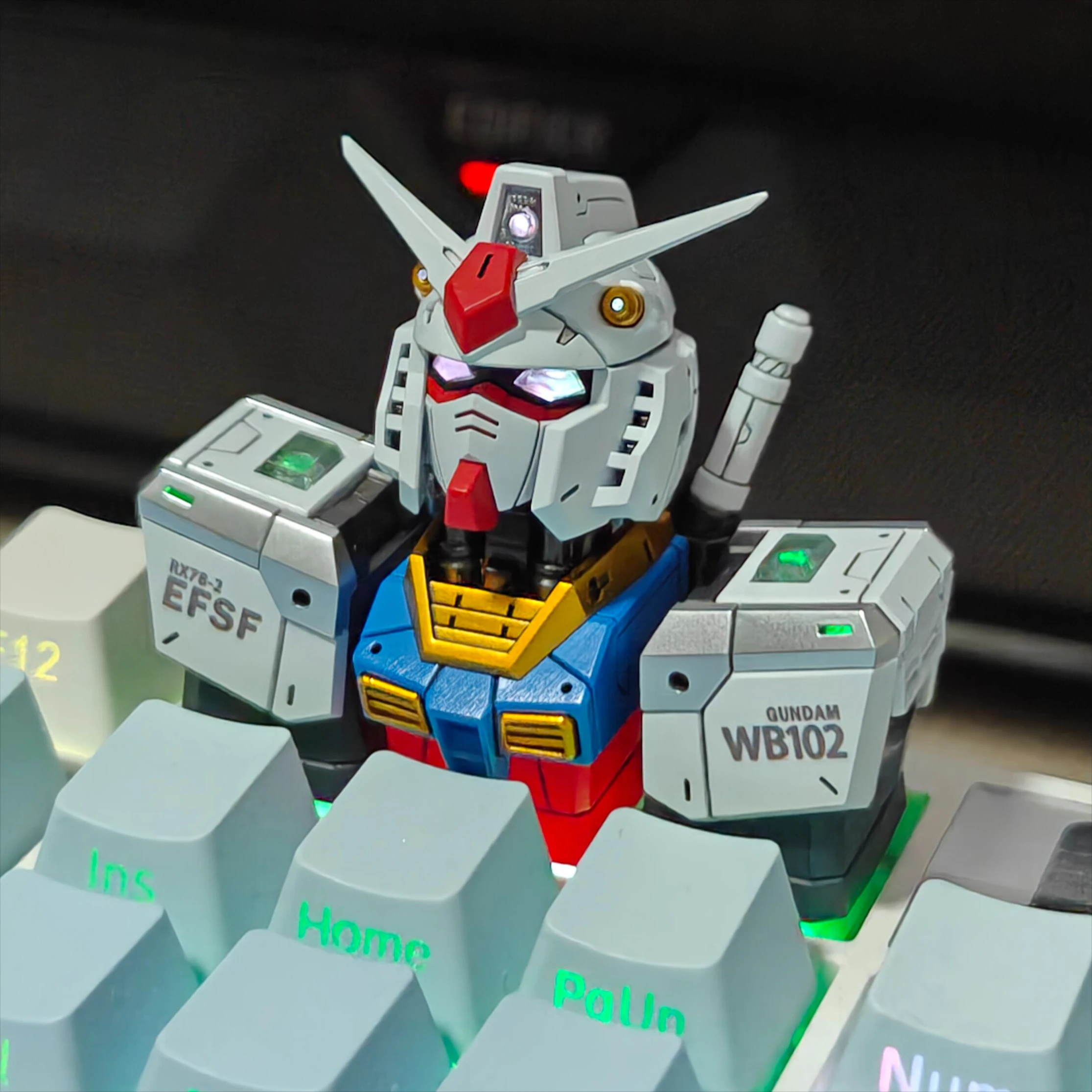 Mobile Suit Gundam RX-78-2 Keycaps Set of 3 ESC Backlighting Custom Keycaps for MX and ROG Switches Gaming Mechanical Keyboards