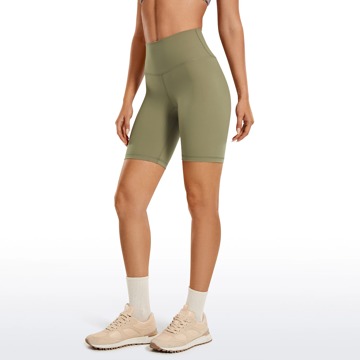 CRZ-pantalones cortos de YOGA para mujer, Shorts de LICRA de cintura alta, suaves, mate, sensación desnuda, 8\