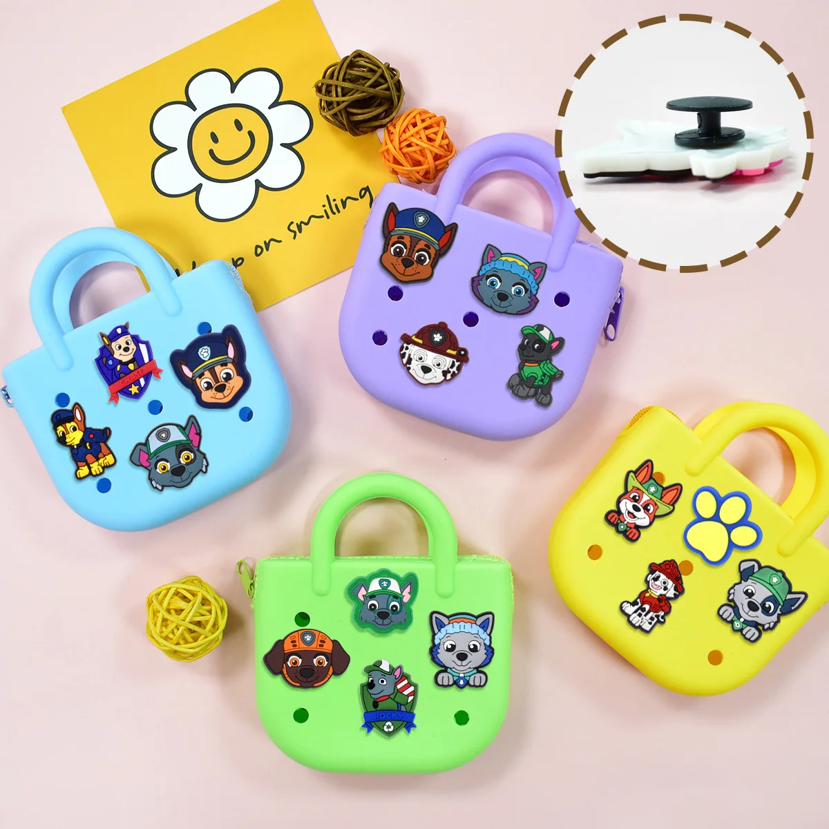 25pcs set Cartoon Rescue Dogs Shoe Charms Cute Patrol Hero 2D PVC Detachable Clips for Crocs Clogs Sandals Decoration