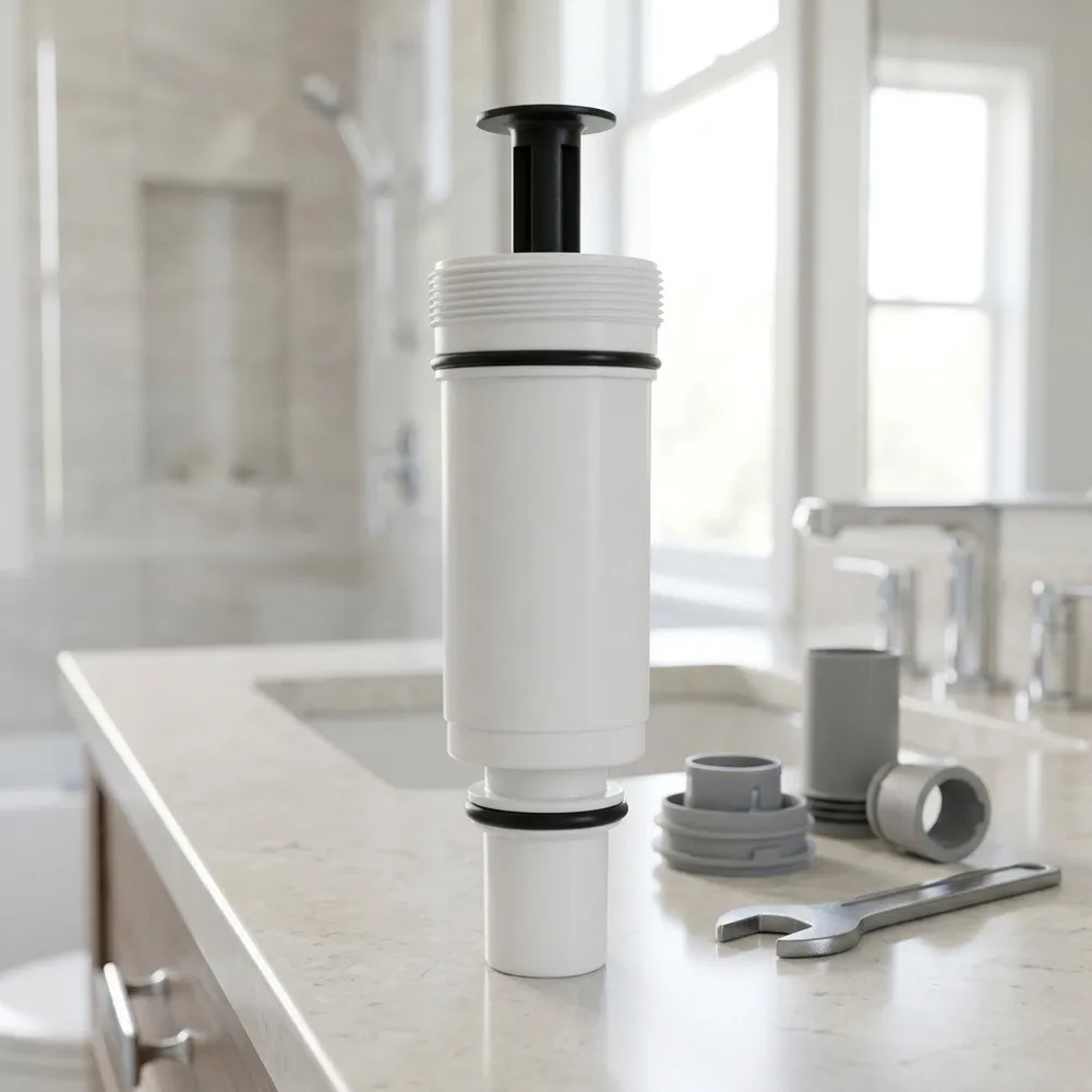 Toilet Flush Valve Cartridge Kit for Efficient Repair Compatible with 1.0 GPF and 1.6 GPF Systems White ABS Material