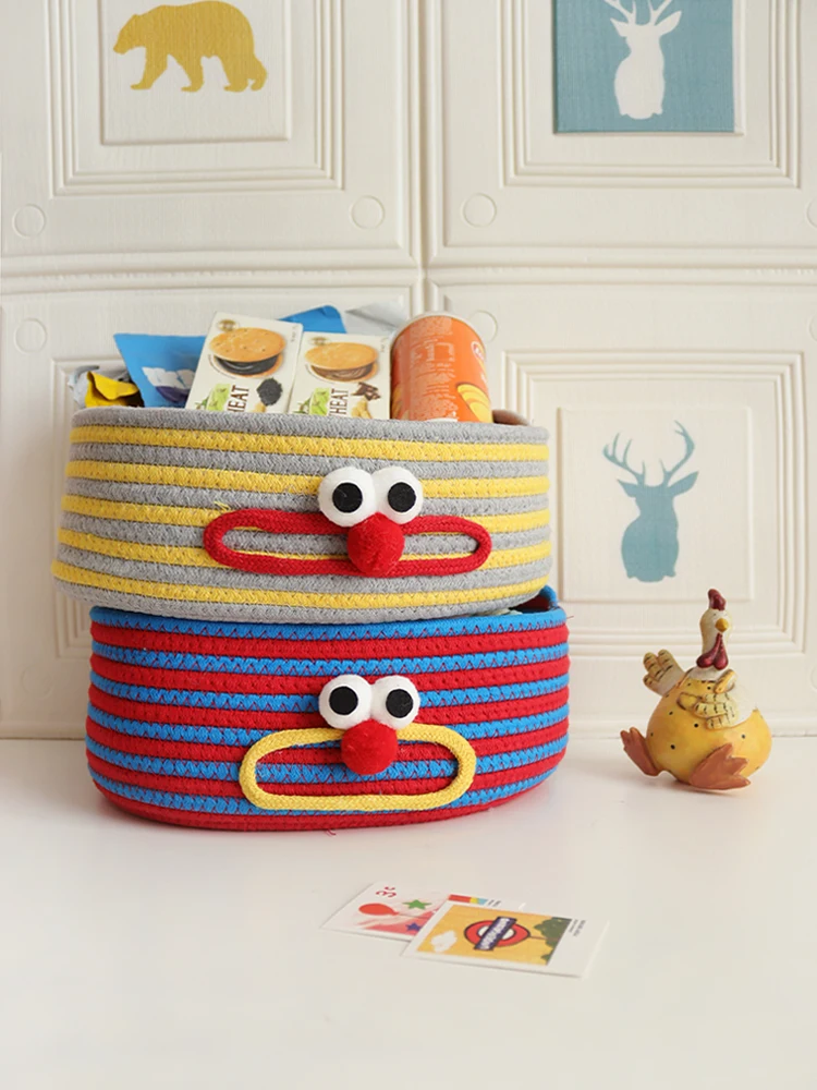 

Мультяшная хлопковая корзина для хранения: для спальни, белья, косметики, игрушек, настольная, необычная, в форме гнезда