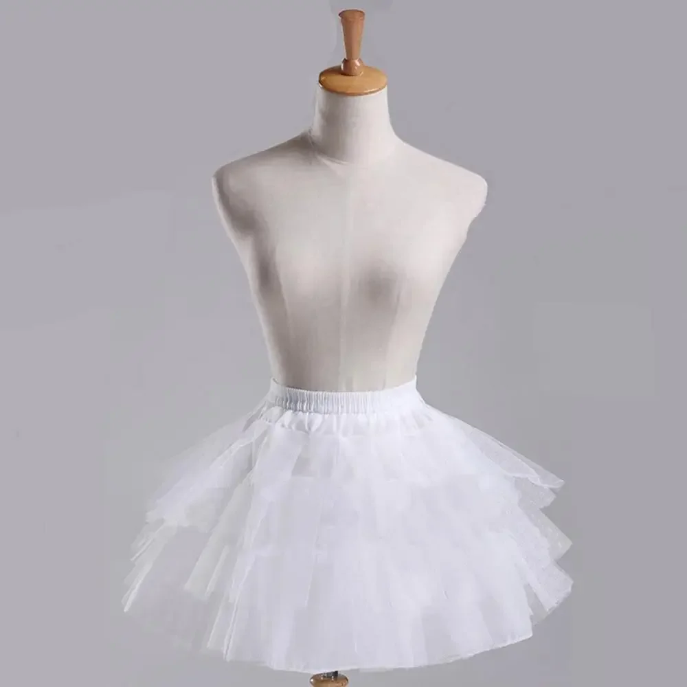 New Petticoats for Formal Flower Dress 3 Layers Hoopless Short Crinoline Little Girls Kids/Child Underskirt