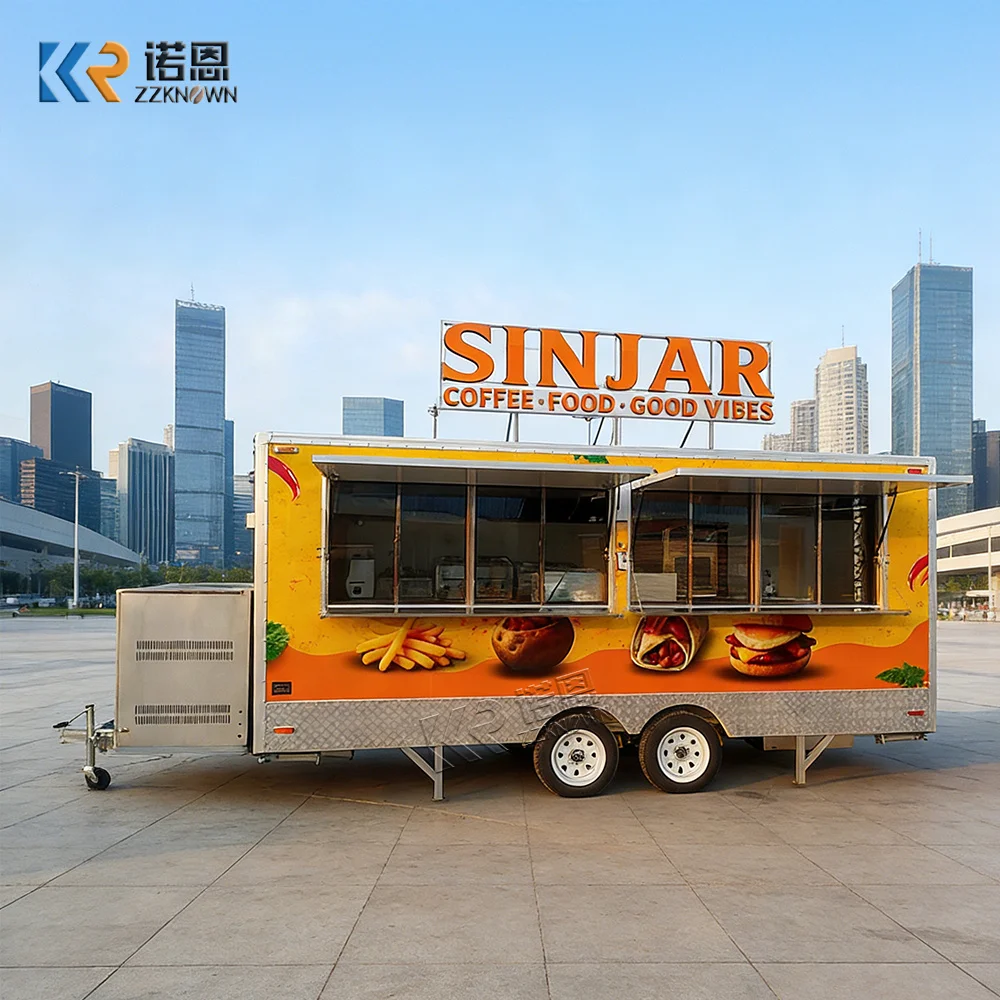 Modern Mobile Food Trailer Hot Dog Pizza Food Truck Catering Street Fast Food Vending Cart Mobile Pizza Truck with Kitchen Setup