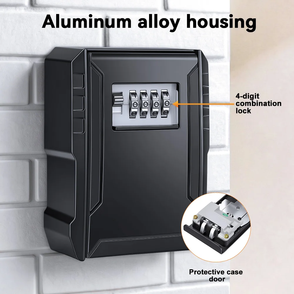 10000 Combination Wall Mounted Password Lock Outdoor Key Safe Lock Box Weatherproof Key Security Storage Box Zinc Alloy
