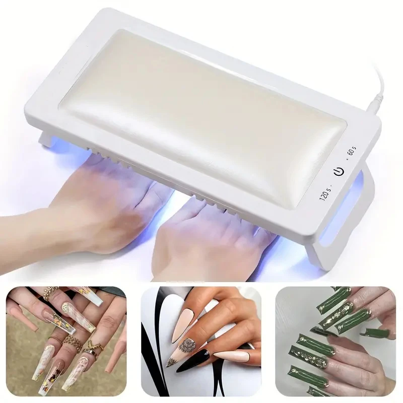 Cuscino per le mani 2 In 1 per Nail Art con lampada per unghie Manicure PU cuscino per le mani da tavolo cuscino In pelle microfibra per Nail Art supporto per cuscino a mano