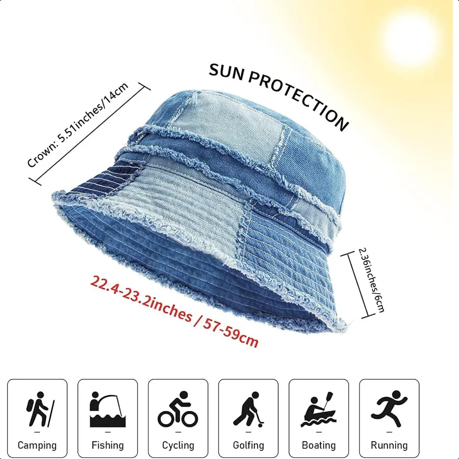قبعة دلو GuanGu للنساء والرجال للجنسين للصيف والشاطئ والسفر بحافة واسعة قبعة شمس متعثرة خفيفة الوزن وقابلة للتعبئة في الهواء الطلق #4
