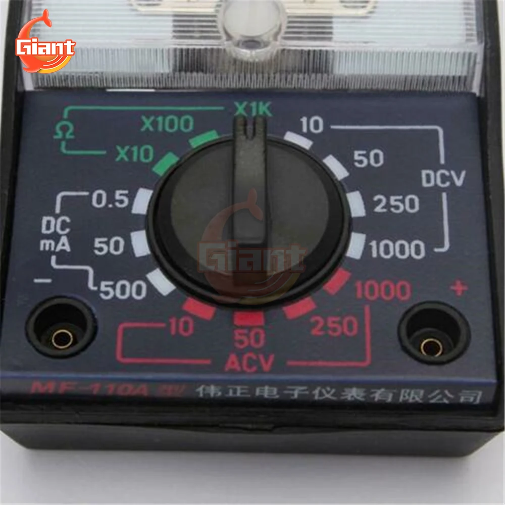 MF-110A AC/DC Analog Multimeter Needle Pointer Type Universal Voltmeter Ammeter Portable Voltage Current OHM Resistance Tester