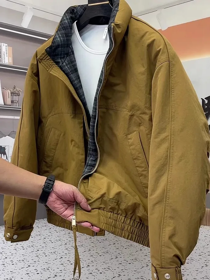 

Men's Faionable Casual Stand Collar down Jaet New Autumn Winter Busin Sle Stand Fit Long Sve Antibacterial