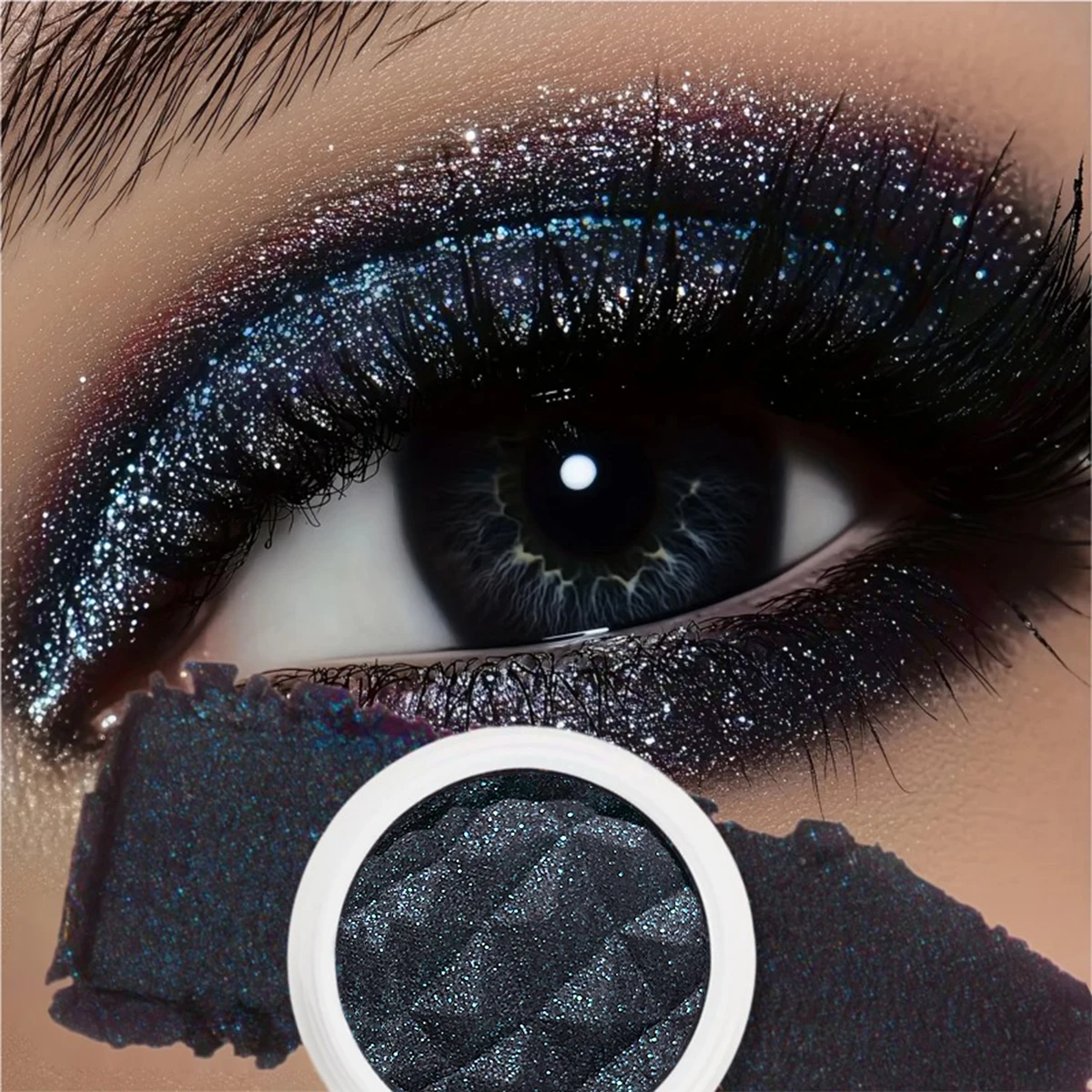 وعاء واحد لظلال العيون اللامعة - بودرة ظلال عيون مصبوغة لامعة تدوم طويلاً ومقاومة للماء ومكياج عيون متألق للحفلات واليومية #3