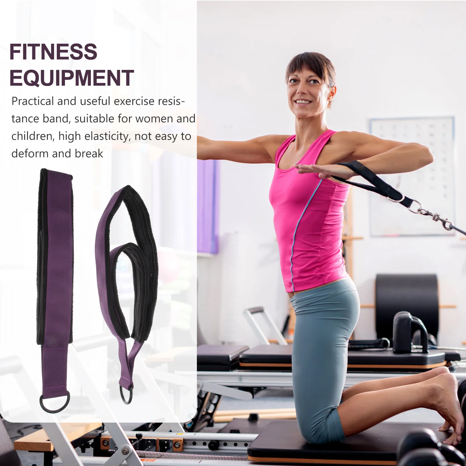 

2Pcs Pilates High Elasticity Stretch Fitness Resistance Straps for Home Workout Training Body Shaping and Exercise