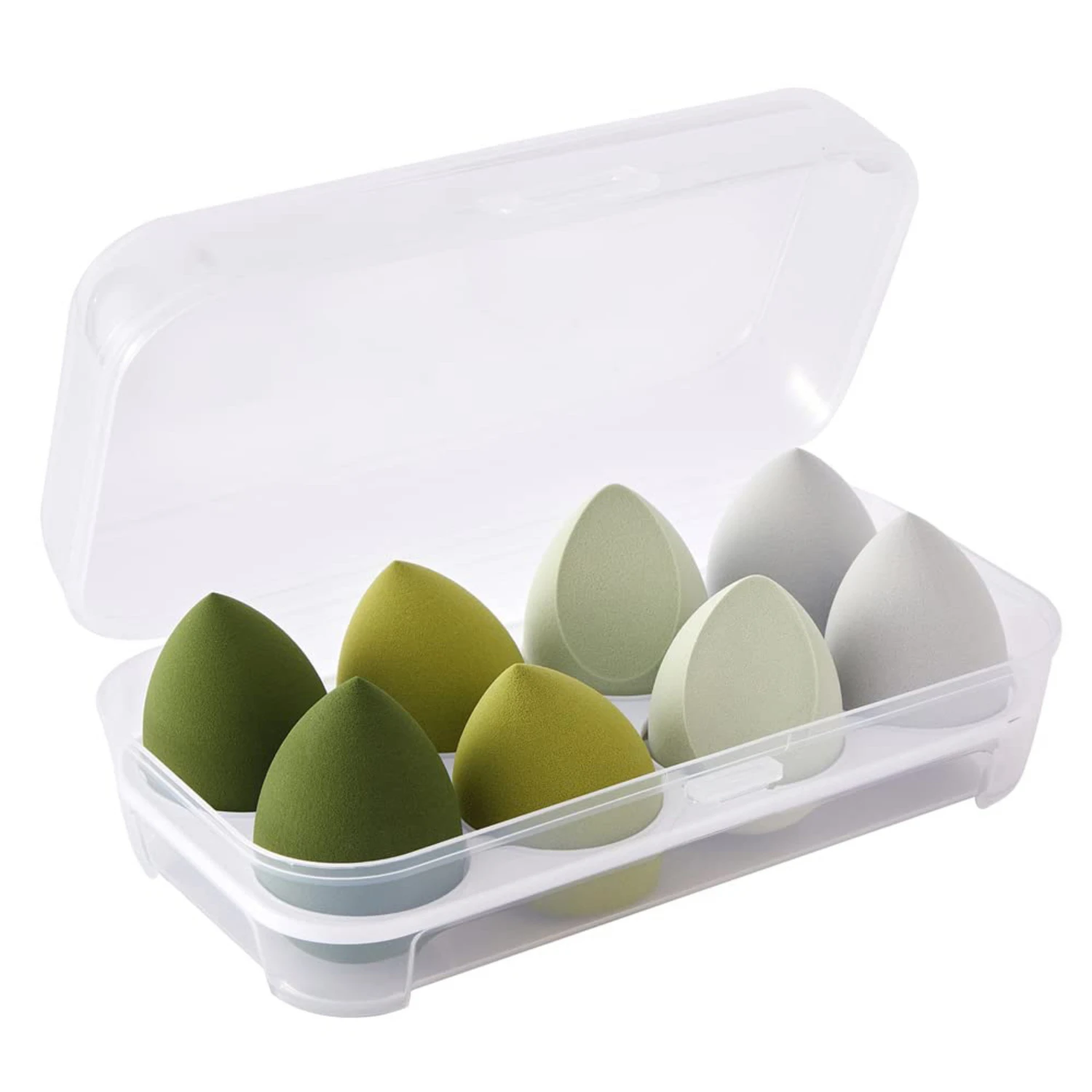 Makeup blending sponges - 8 Pcs set of high-quality cosmetic beauty eggs for flawless foundation application with powder and cre