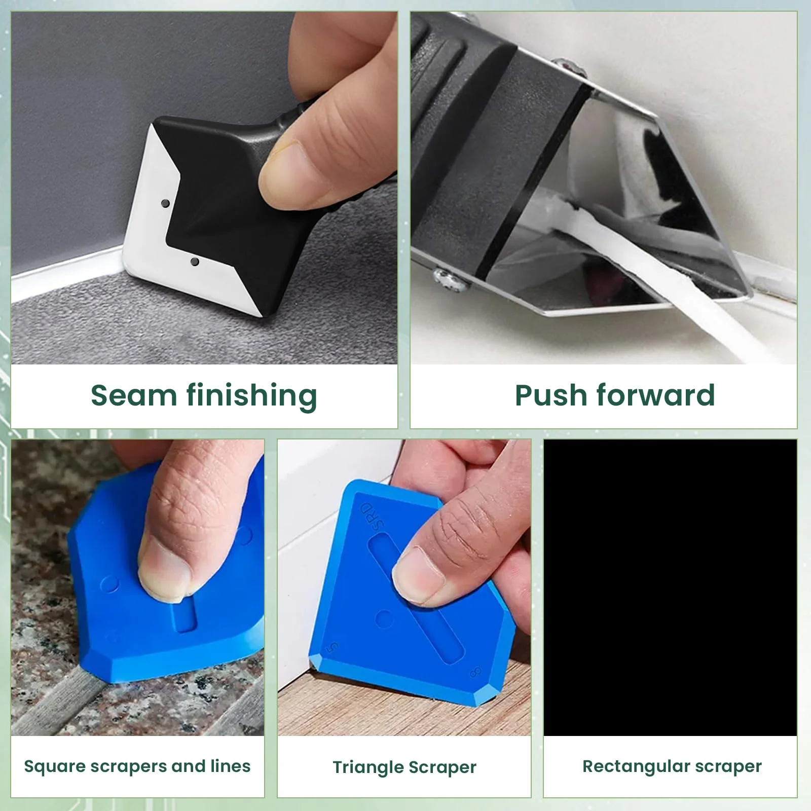 Silicone Caulking Tools-3 in 1 Sealant Finishing Tool Grout Remove Scraper Caulk Remover Glass Glue Angle Scraper for Bathroom