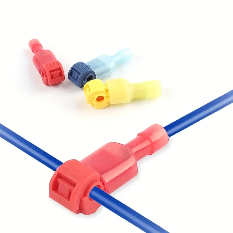 20pcs red T-shaped terminal blocks, wire and cable connection clamps, quick and non-stripping plugs, cable connectors Home