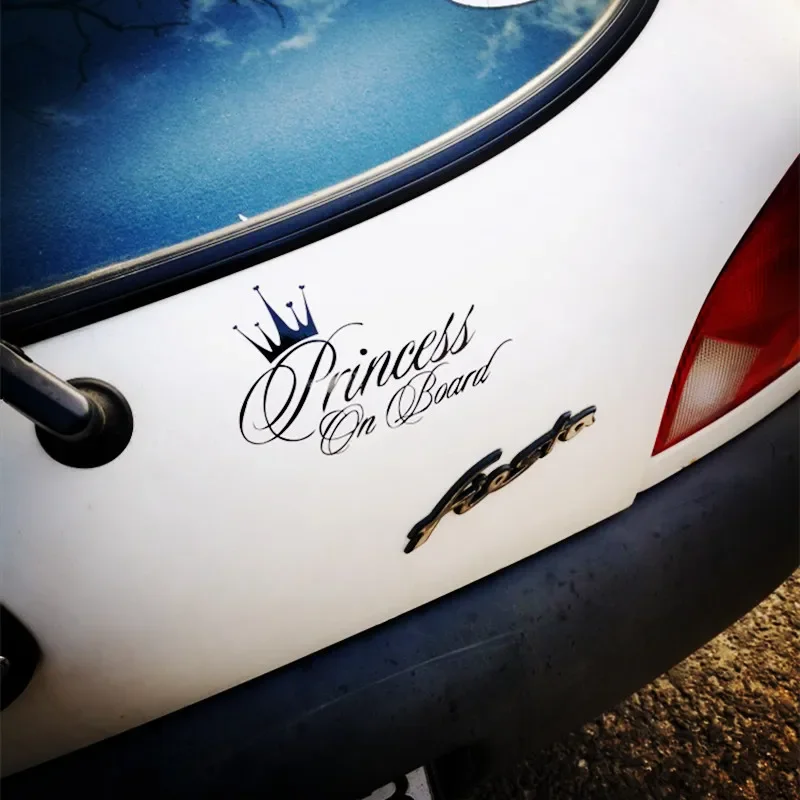 Princess On Board Baby In Car Reflective Vinyl Car Sticker Lovely Decal For Windshield Window Trunk Auto Styling Decor