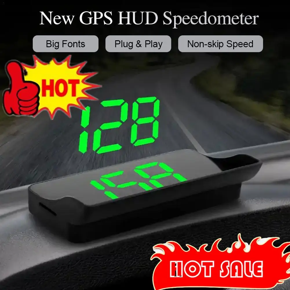 Car Head Up HD Display GPS Speedometer Speed KMH Digital HUD Windshield Projector For All Cars Auto Electronics Accessories