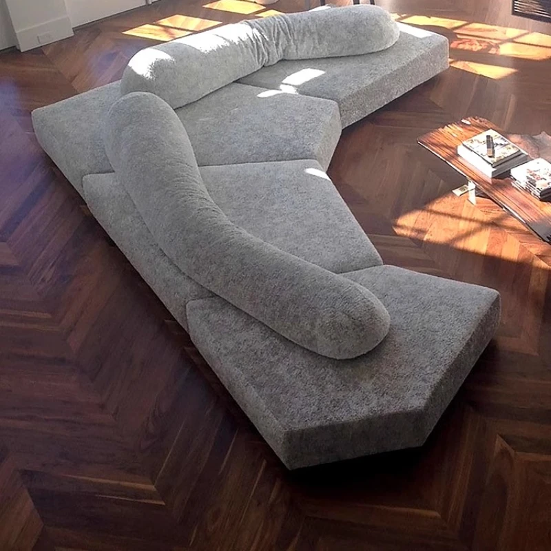 

Italian light luxury fabric rock sofa, simple villa living room module combination, large apartment