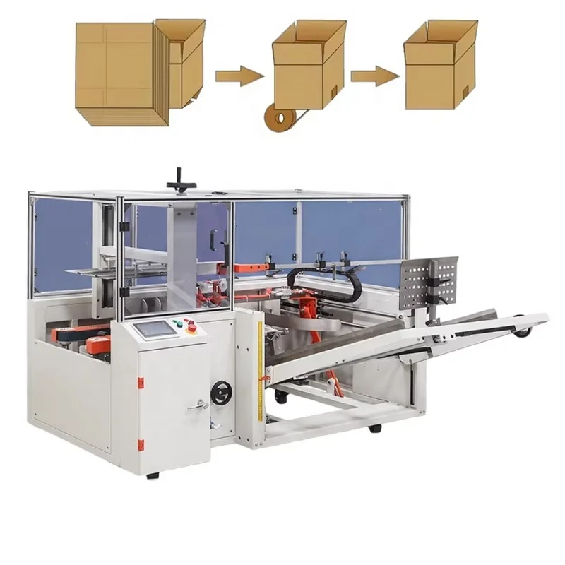 Auto Former Case Packer/Carton Box Sealing Packing Machine for Beverage Chemical Commodity Packaging with Film Paper Materials