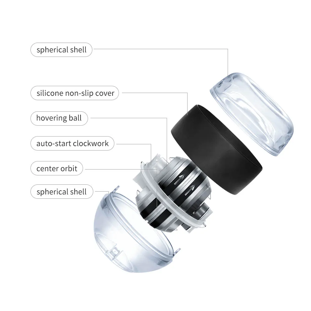 Samozamykająca się piłka żyroskopowa Gyroskopowa piłka do ćwiczeń nadgarstka Przedramię Ramię Trener siły mięśni dłoni Gyroball Domowa siłownia