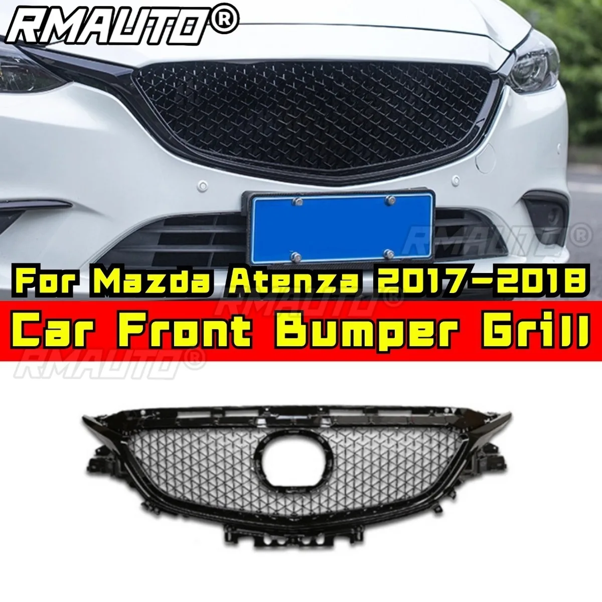 

Решетка переднего бампера автомобиля, гоночные грили для Mazda Atenza 2017-2018, комплект кузова, автомобильные аксессуары