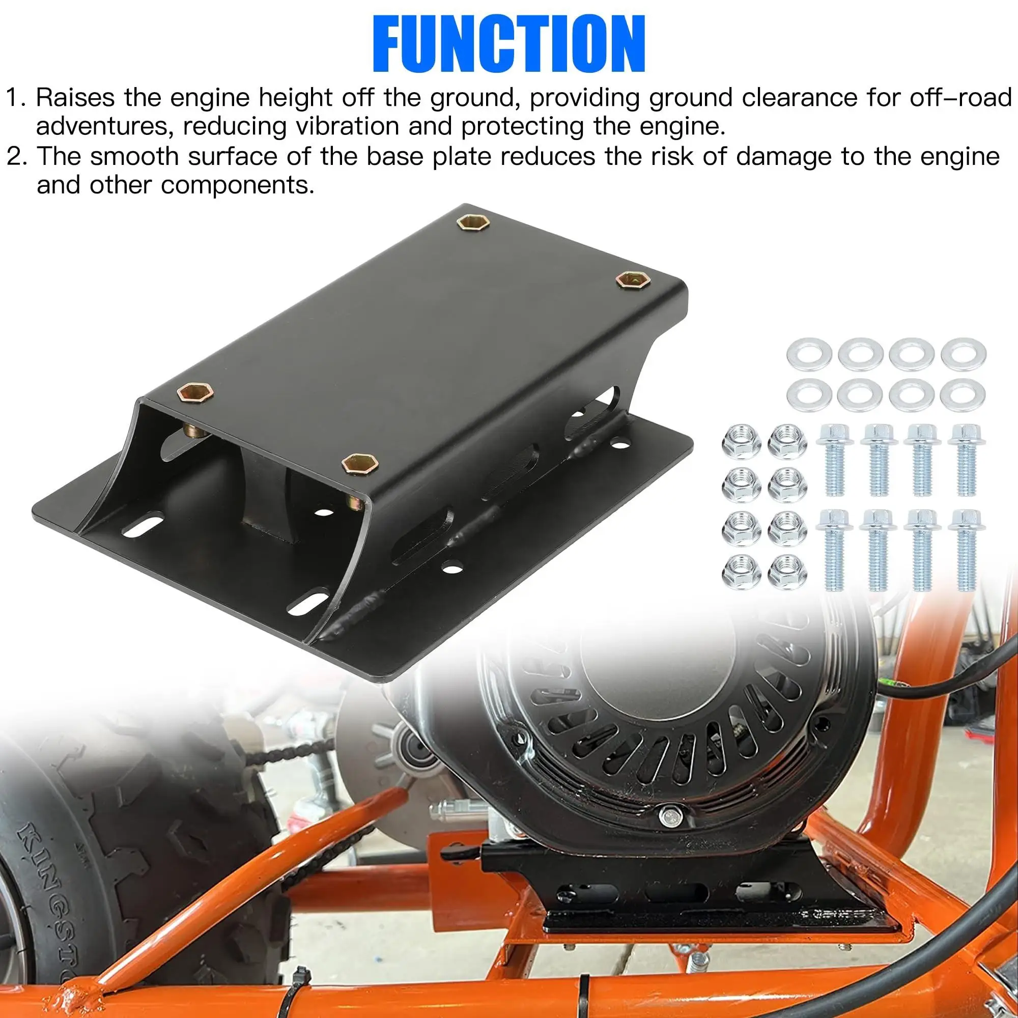 Black Torque Converter Riser Plate Mount 1.75 Inch Lift Fit Predator 196cc 212cc Engine for Coleman Mini Bike Motorbikes