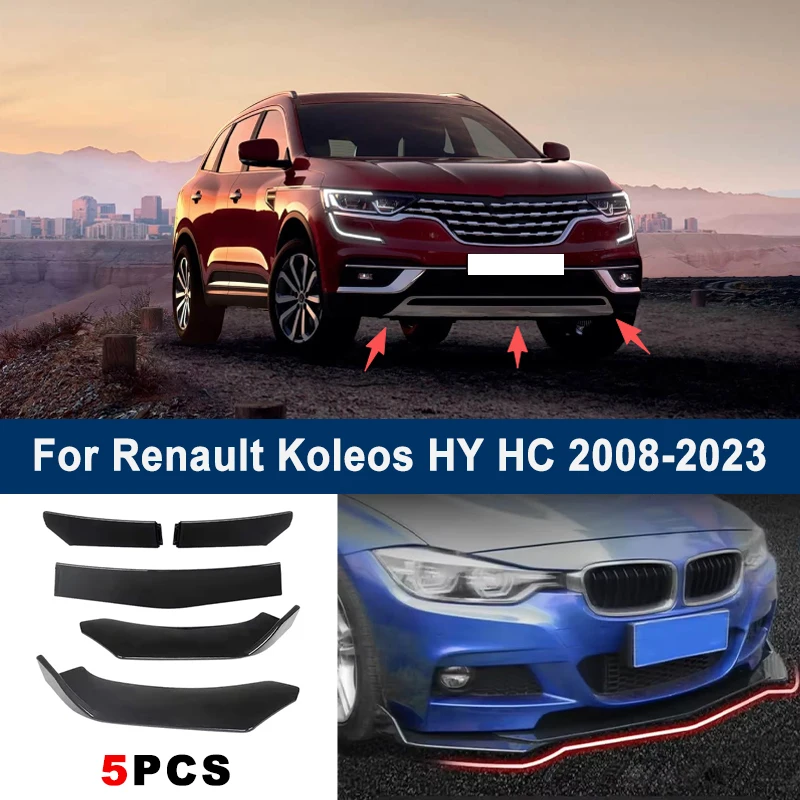

Adjustable 5Pcs Sectional Front Spoiler Lip For Renault Koleos HY HC 2008-2023 Front Bumper Splitter Car Exterior Sport Body Kit