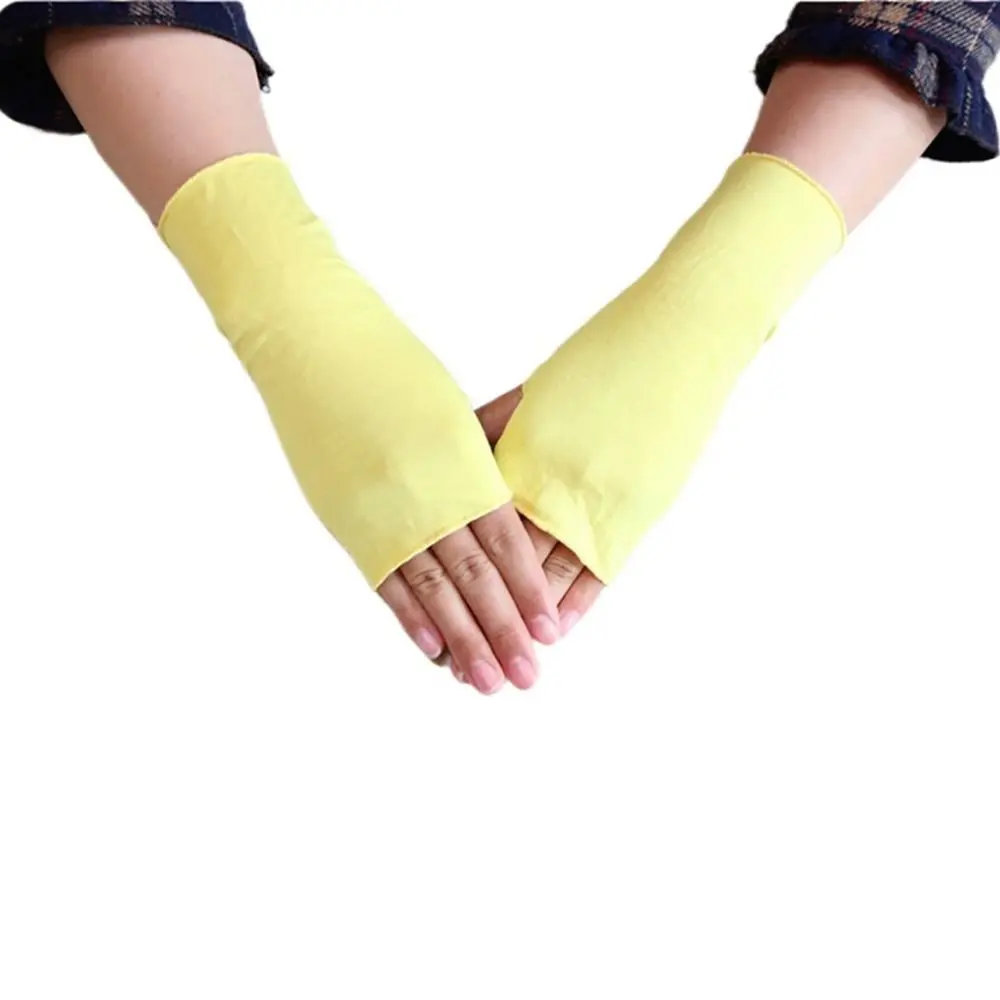 Outdoor For Women Solid Color Sunshade Cloth Summer Sunscreen Gloves Driving Mittens Half-finger Gloves Fingerless Gloves