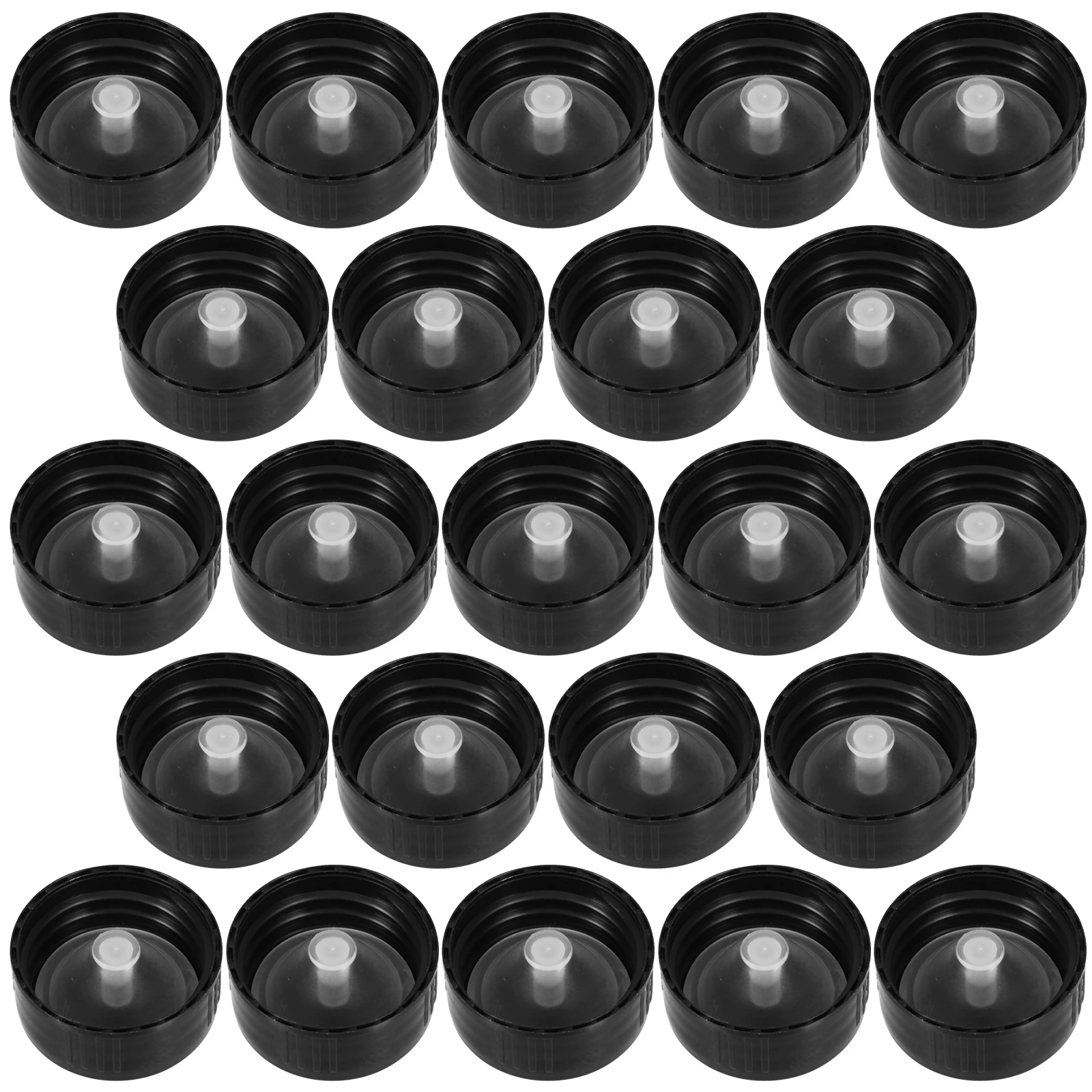 

24 Pcs Essential Oil Bottle Cap Black White Conical Plug Sealing Lids for Small Plastic Bottles Aromatherapy Flavoring Dispenser