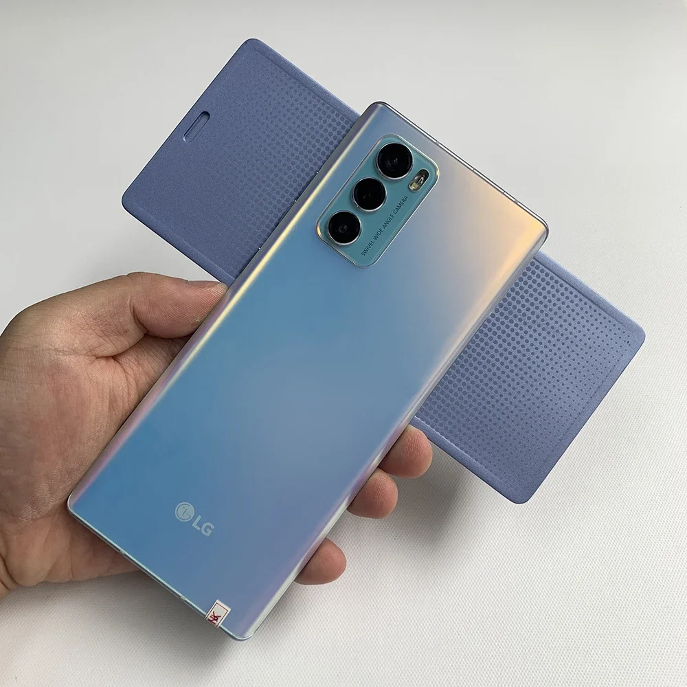 LG WING 5G هاتف محمول أصلي غير مقفول F100N النسخة الأمريكية 4G LTE هاتف محمول 6.8 بوصة 8 جيجابايت رام 128 جيجابايت/256 جيجابايت ROM أندرويد LG WING F100