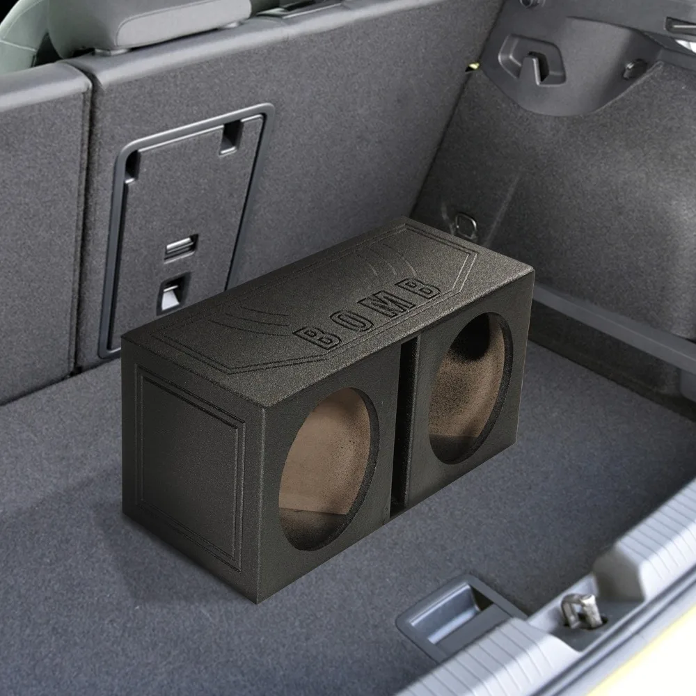 

Двойной 10-дюймовый вентилируемый сабвуферный корпус с покрытием Bedliner для автомобильной аудиосистемы - 10 дюймов