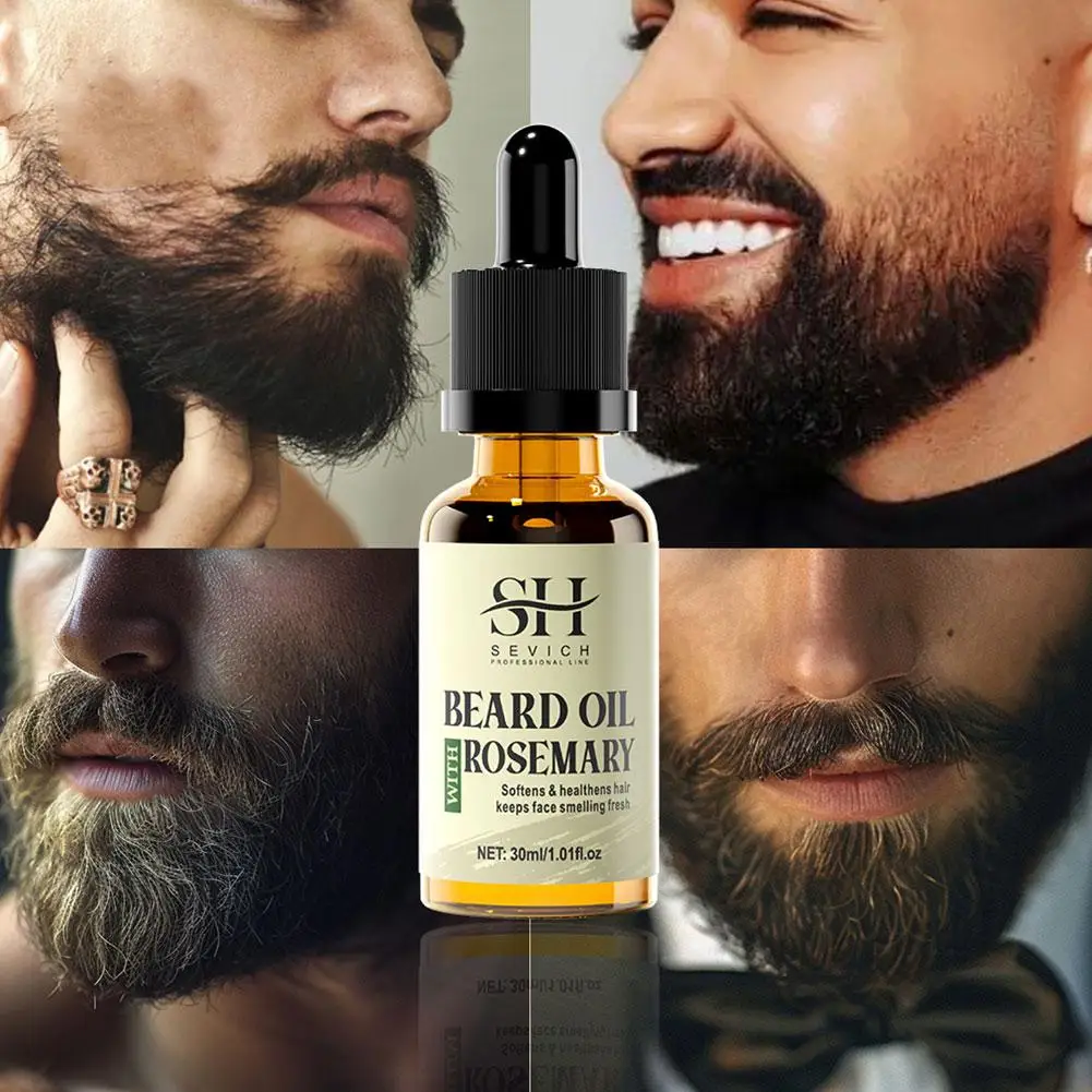 Olio per la crescita della barba per gli uomini prodotto per il trattamento essenziale della perdita dei capelli per la crescita rapida della barba Sevich cura della barba 30ml