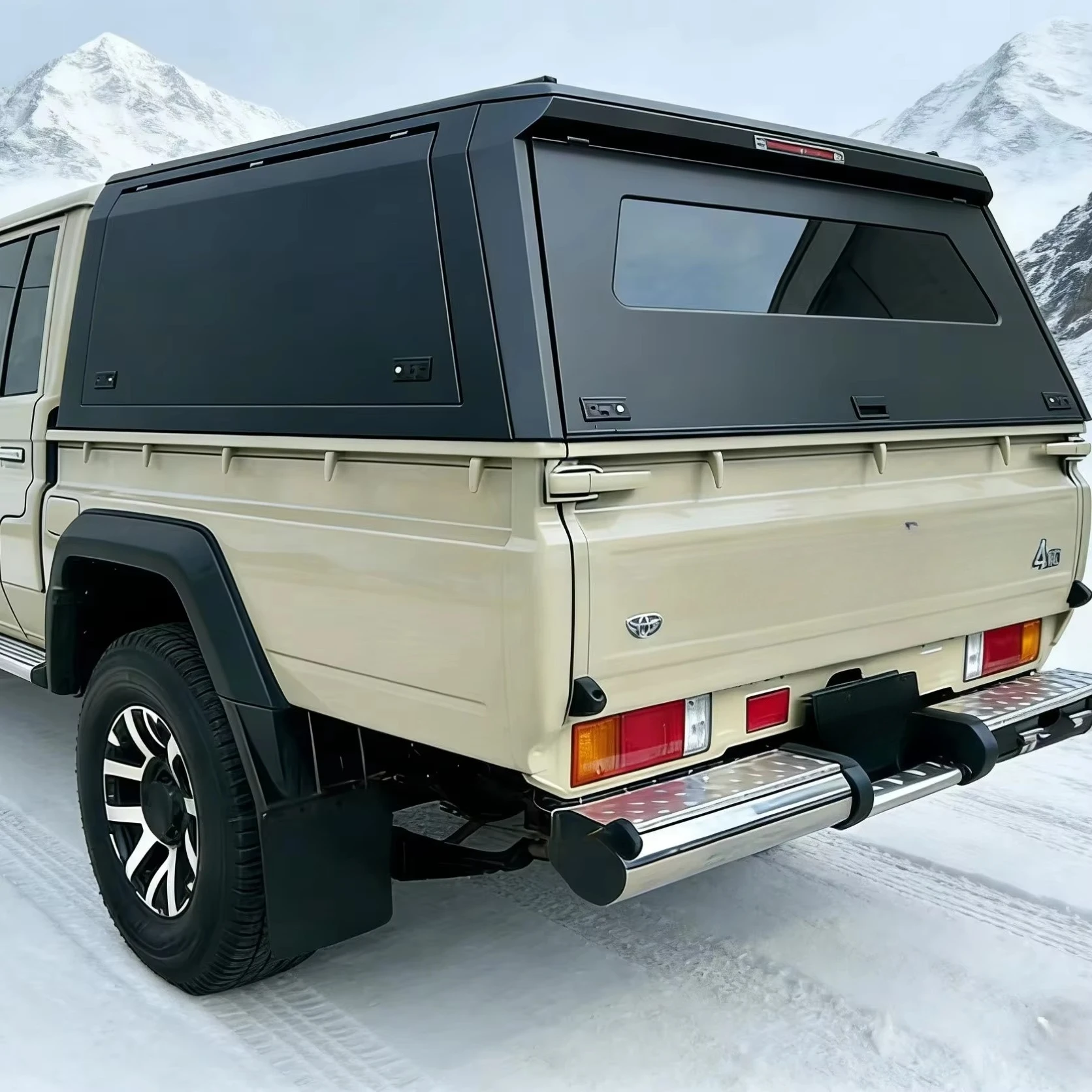 Pickup Hardtop-Locking Easy Install/Detach Waterproof Dual Coating Tailbox | No-Drill Fits TOYOTA LC79
