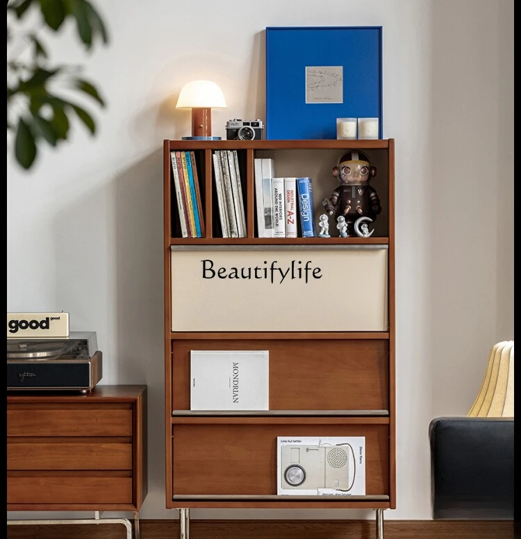 

Storage Retro Color Block Integrated Bookshelf Display Cabinet