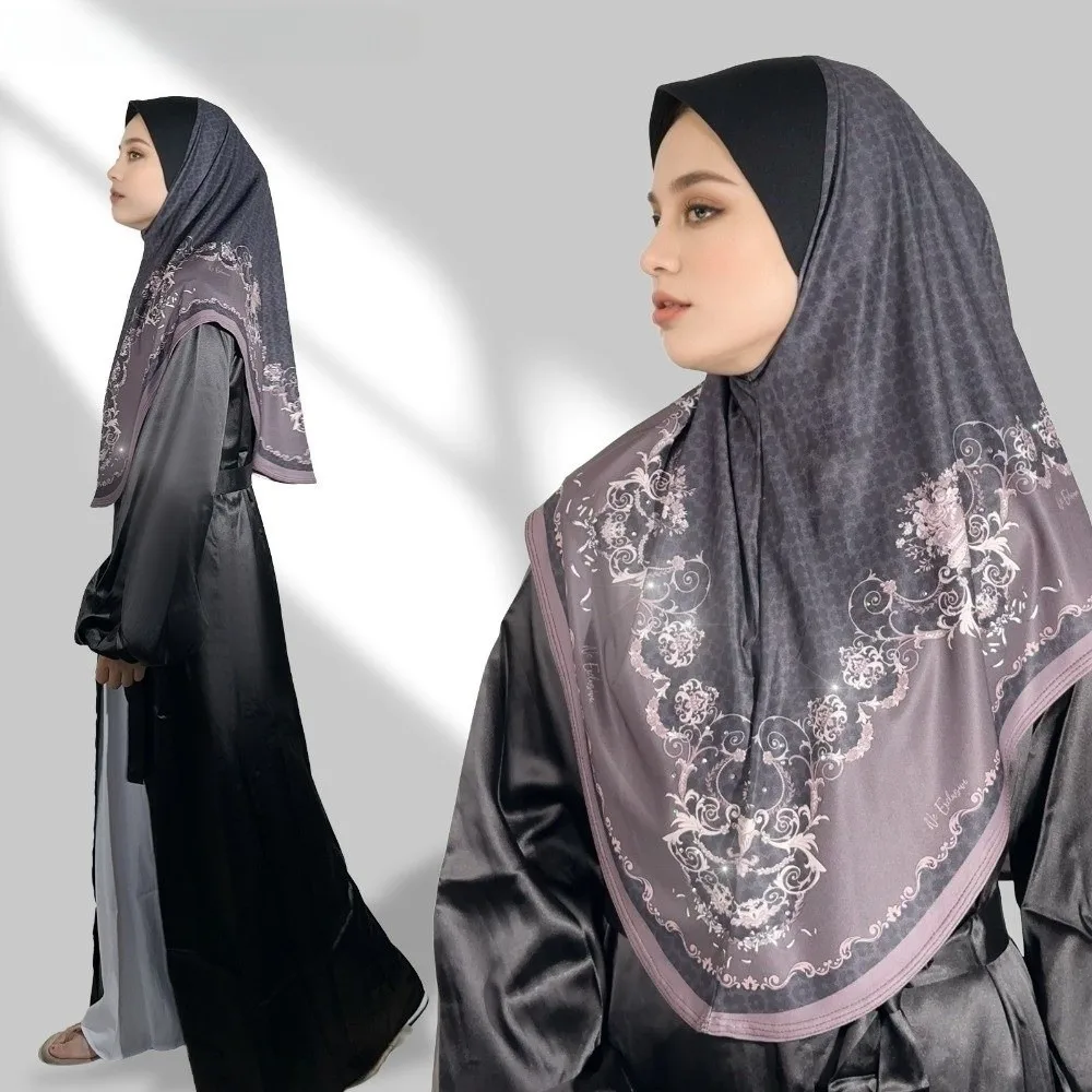 

Fashionable Chiffon Floral Print Chiffon Hijabs Multicolor Linen Arab Lady Headscarf All-match Ethnic Turban Cap All Seasons