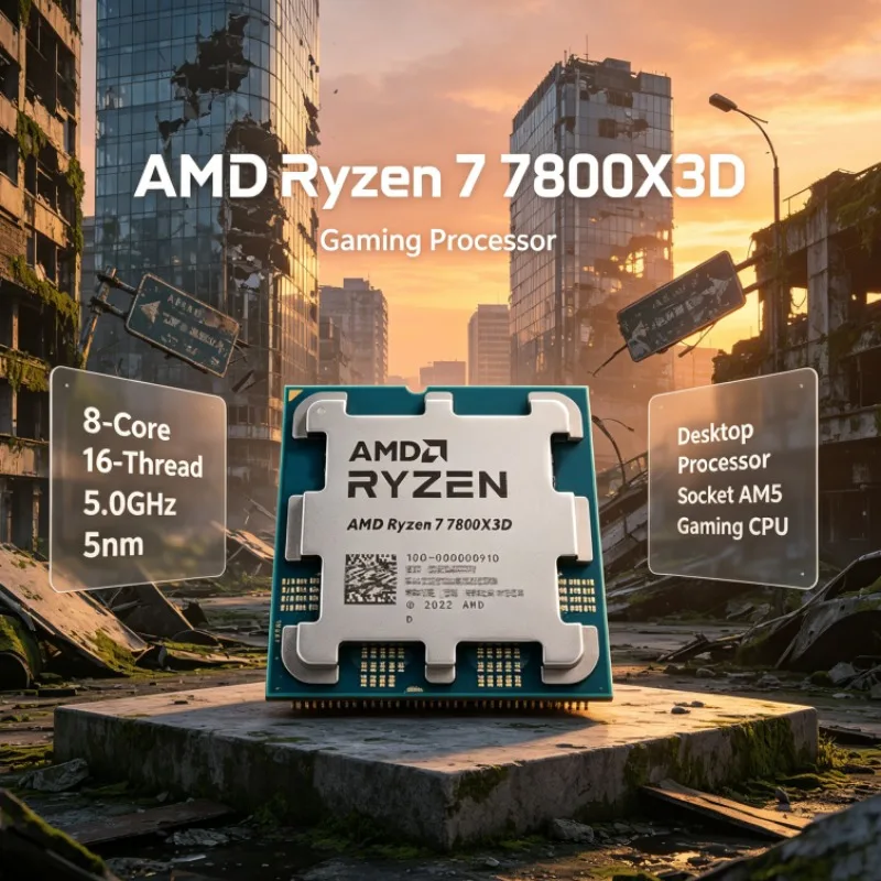 AMD Ryzen 7 R7 7800X3D CPU 5nm 5.0GHz 8-Core 16-Thread 96M Cache AM5 100-100000910