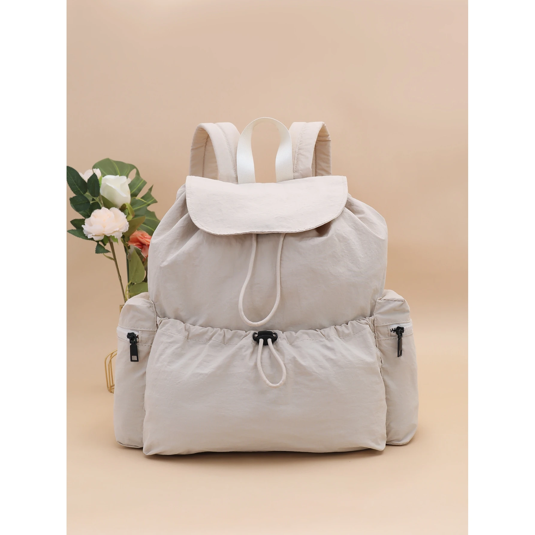fashionable-large-capacity-drawstring-design-backpack-casual-unisex-washable-soft-polyester-material-for-all-ages-and-seasons