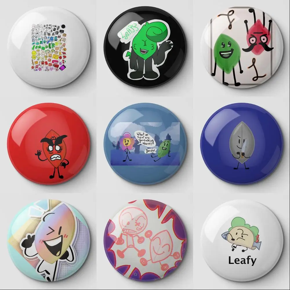 Bfdi Leafy Evil Firey And Leaf Don Soft Button Pin Customizable Lover Badge Fashion Cute Cartoon Women Brooch Decor Collar