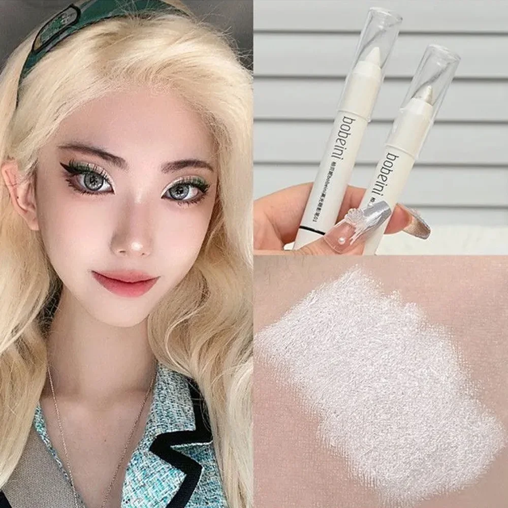 The 3-color highlighter eyeshadow pencil waterproof non-smudging matte brightens eyes easy to use