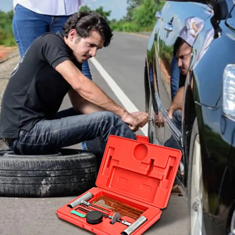 ชุดเครื่องมือซ่อมยางรถยนต์แบบเร็ว สำหรับรถจักรยานยนต์ รถยนต์ไฟฟ้า พร้อมเครื่องซ่อมยางแบบสุญญากาศ ชุดซ่อมฉุกเฉิน