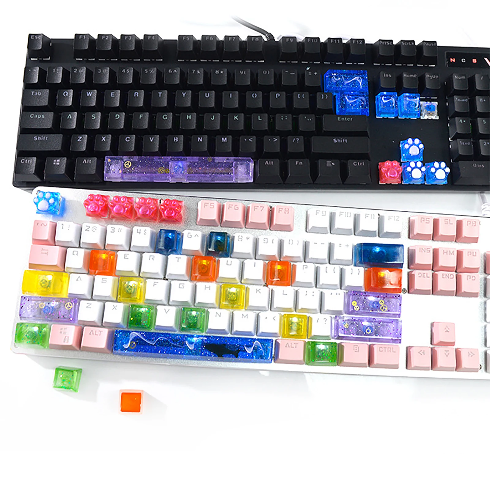 Keycaps  Set - Handmade Crystal Key Caps Molds Making Tools with Key Puller