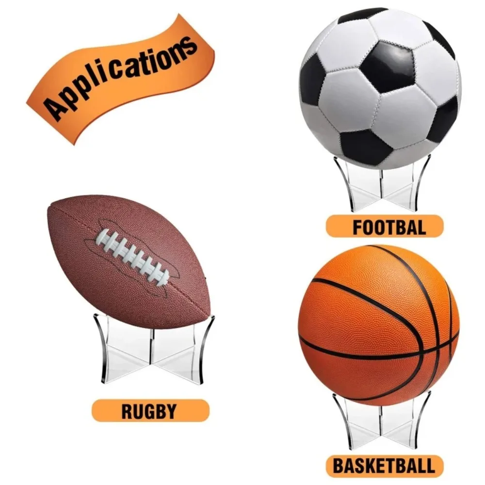 Multifunction Acrylic Basketball Ball Stand Support Base Bowling Ball Football Display Holder Rugby Football Ball Rack