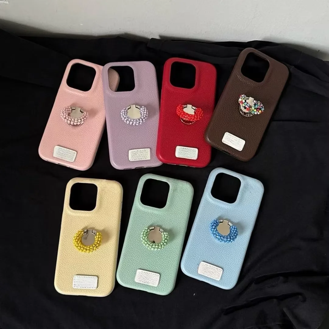 

Advanced Simple Solid Color Leather Pattern Shockproof Protective Phone Cover Case for IPhone 17 16 15 14 13 Pro Max