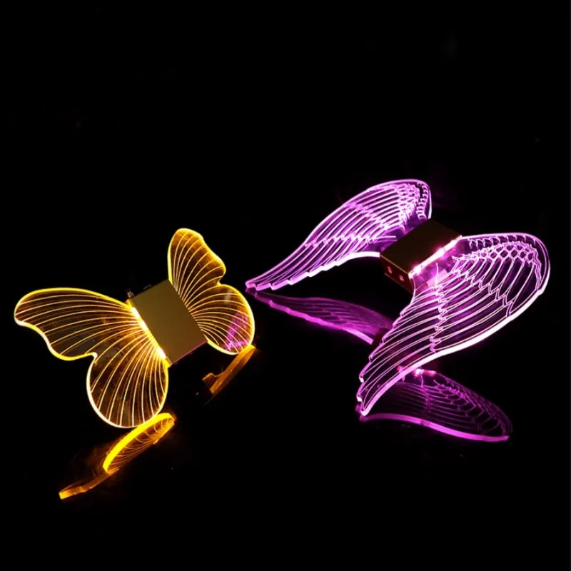 

Rechargeable LED Glowing Angel's Wings Nightclub Bottle Service Sparkler Champagne Flash Stick Wine Cap Bottle Topper