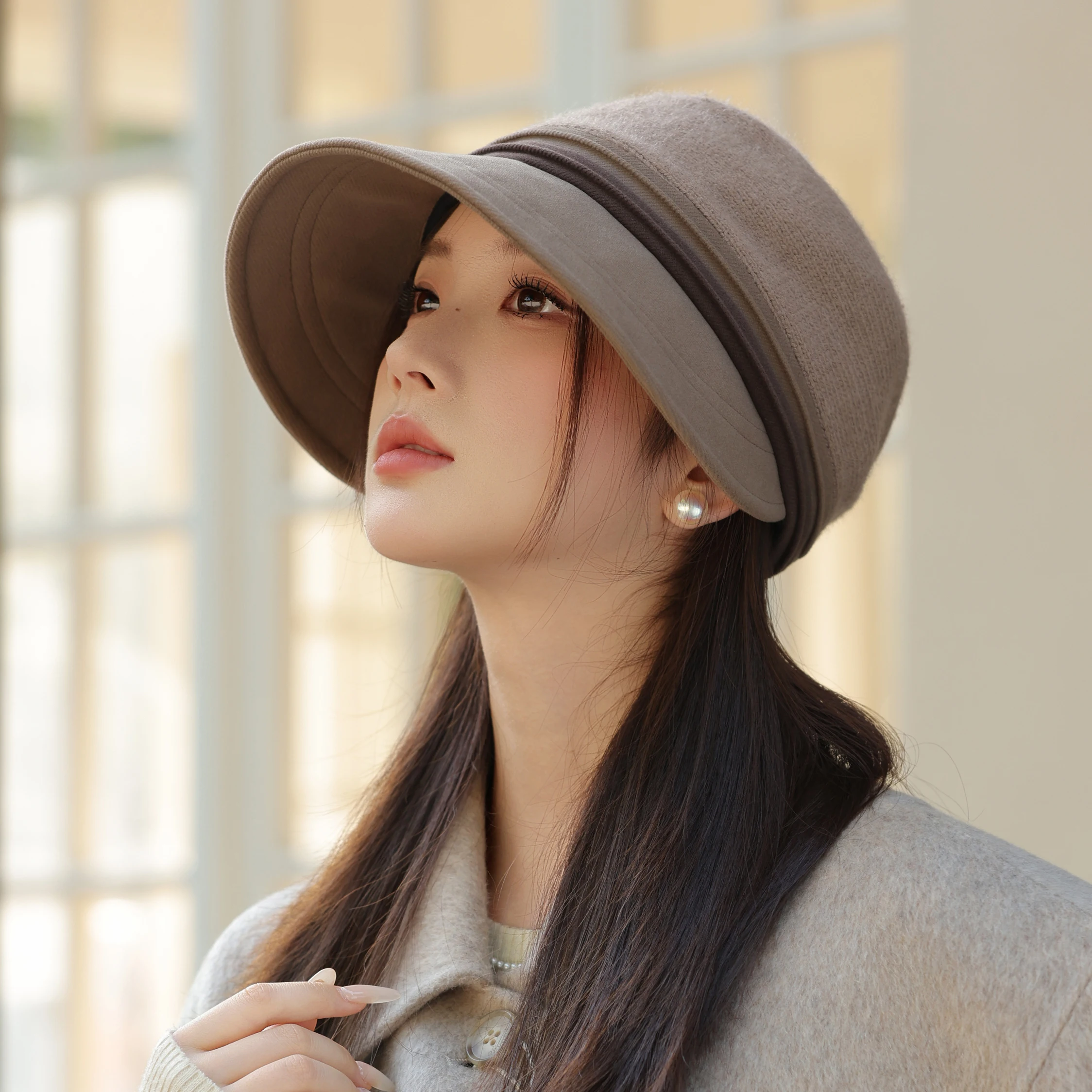 HT5016 Eimer Hut Hohe Qualität Herbst Winter Wolle Hüte für Frauen Damen Packbare Breite Krempe Hut Weibliche Elegante Angeln Eimer Kappe – Detail 16